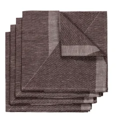 Metric napkin 47x47 cm 4-pack, Brown-white