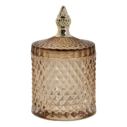 Miya storage jar with lid Ø10.5 cm, Golden brown