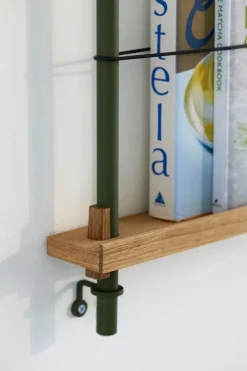 Moebe magazine rack, Smoked oak-green