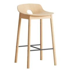 Mono barstool 65 cm, White pigmented oak