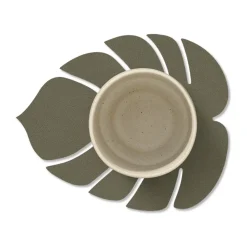 Monstera Leaf Nupo coaster, Army green