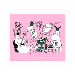 Moomin 80 dishcloth 17x20 cm, Pink