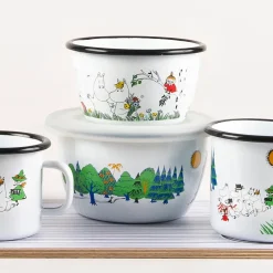 Moomin Colors enamel bowl 30 cl, Happy Family