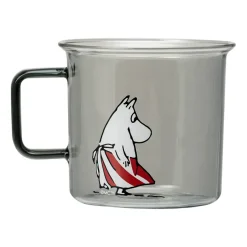 Moomin mamma glass mug 35 cl, grey