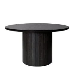 Moon dining table round, Oak brown/black stained. ø150 cm