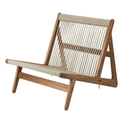 MR01 Initial outdoor lounge chair, Oiled iroko wood