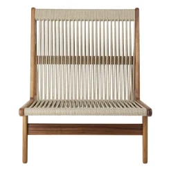 MR01 Initial outdoor lounge chair, Oiled iroko wood