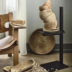 Museum side table, Dark brown