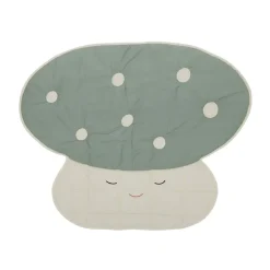 Mushroom quilted blanket, Off-white-Pale blue