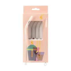 Muurla glass straws 4-pack, Clear