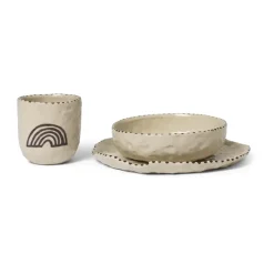 Naive children's dinnerware set 3 pieces, Red brown