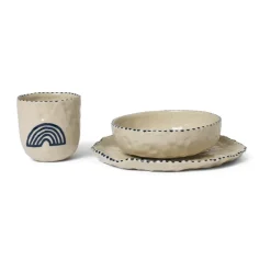 Naive children's dinnerware set 3 pieces, Deep blue