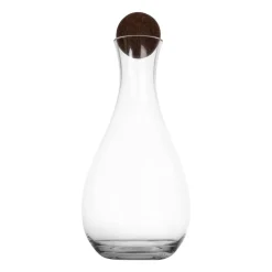 Nature wine carafe with cork stopper 2 l, Clear-dark brown