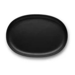 Nordic kitchen oval plate 18.5x26 cm, Black