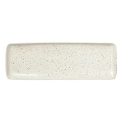 Nordic Vanilla rectangular saucer 12.5x35 cm, Cream with grains