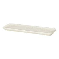 Nordic Vanilla rectangular saucer 12.5x35 cm, Cream with grains