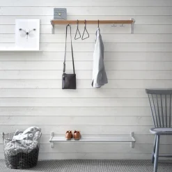 Nostalgi Shoe or hat shelf, Copper, white stand