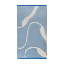 Nova Arte bath towel 70x133 cm, Light blue-off-white
