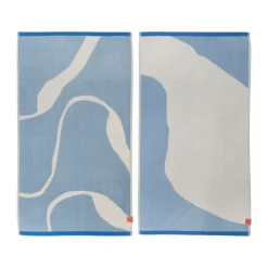 Nova Arte guest towel 40x55 cm 2-pack, Light blue-off-white
