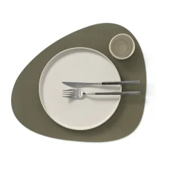 Nupo placemat reversible curve L 1 pc, Army green-nature