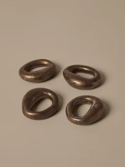 Orrith napkin ring 4-pack, Rustic bronze