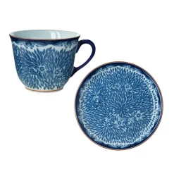 Ostindia Floris mug 40 cl and plate Ø20 cm, Bluen