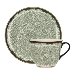 Ostindia Floris mug 40 cl and plate Ø20 cm, Greenn