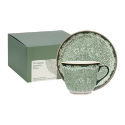 Ostindia Floris mug 40 cl and plate Ø20 cm, Greenn