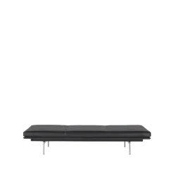 Outline daybed, Refine leather black-Aluminium