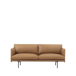 Outline sofa 2-seat, Refine leather cognac-Black
