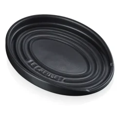 Oval holder for serving spoon, Matte black