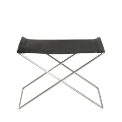 OX Stool stool, Leather black. stainless steel