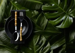 Panda tablespoon, Stainless steel-bamboo