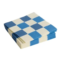 Pattern Lunch Check napkin 33x33 cm 20-pack, Off white-blue M