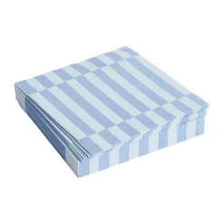Pattern Lunch Stripe napkin 33x33 cm 20-pack, Light blue-dusty blue pillar