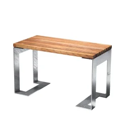 Paus bench, Oak. galvanised stand