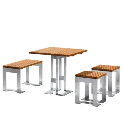 Paus bench, Oak. galvanised stand