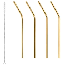 Peak metal straws 4-pack, Brass