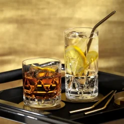 Peak metal straws 4-pack, Brass