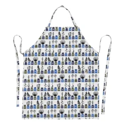 Persons spice cabinet apron small pattern, Blue