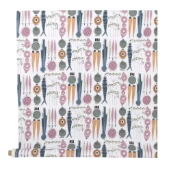 Picknick oilcloth, blue-pink