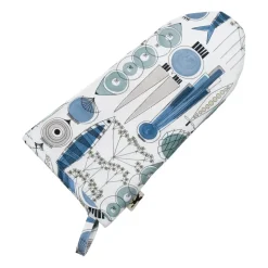 Picknick oven glove small pattern, Blue-beige