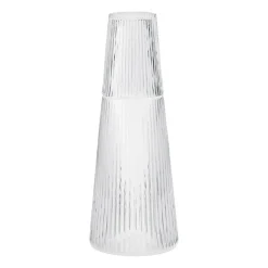 Pilastro carafe with drinking glass, Clear