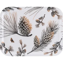 Pine Cone tray 28x36 cm, Cotton white