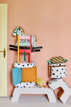 Pippi stool, White-orange