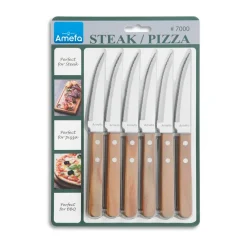 Pizza grill knife 6-pack, Oak