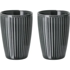 Pleated Thermal Mug 25 cl 2-pack, Midnight blue