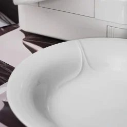 Pli Blanc deep plate 23 cm, White