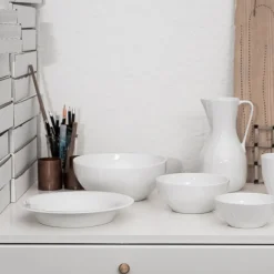 Pli Blanc deep plate 23 cm, White