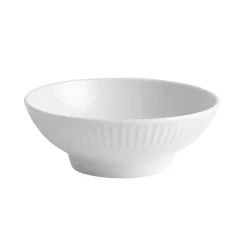 Plissé bowl on foot, White